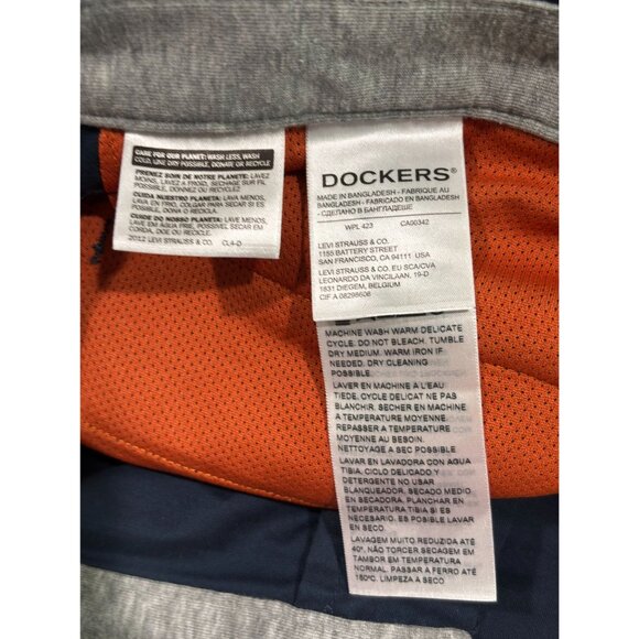 Dockers Mens Navy Cotton Straight Leg Pants W38 L32 - Picture 5 of 11